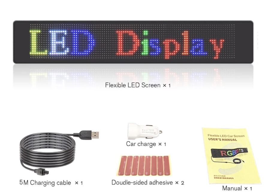 Panel publicitario pantalla led a todo color flexible programable para móviles