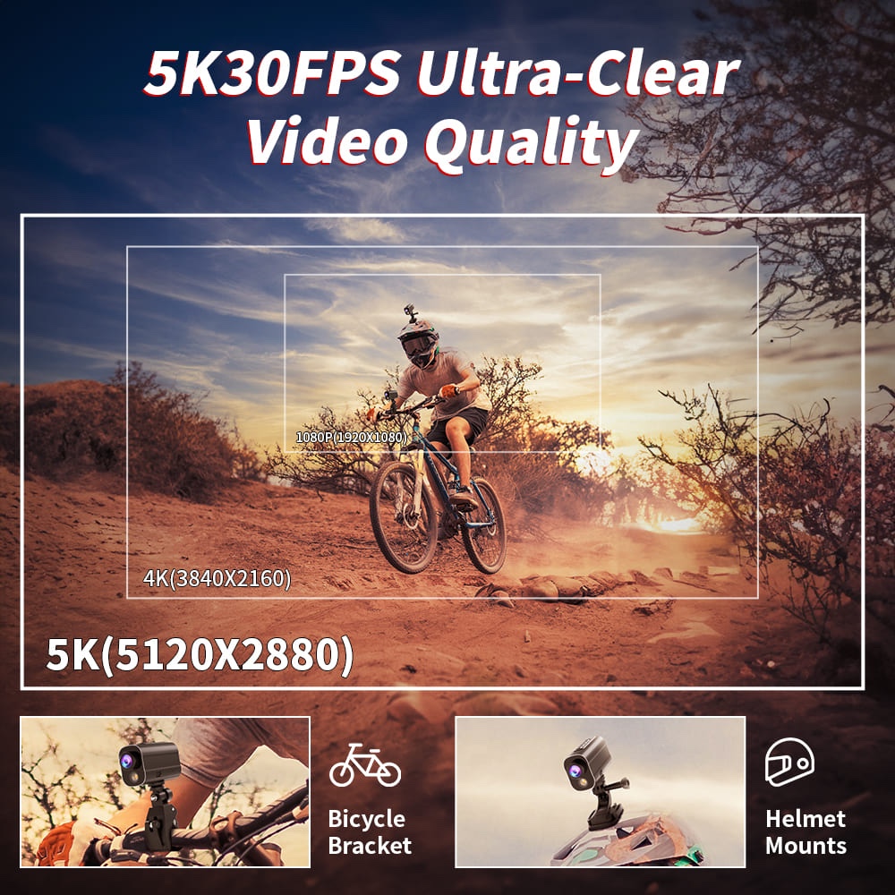 Cámara deportiva 5K 30fps cámaras de acción con Wifi